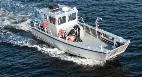 Photo of Tego vessel on open water.