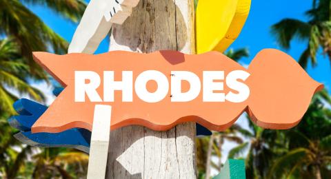 Rhodes Greece sign