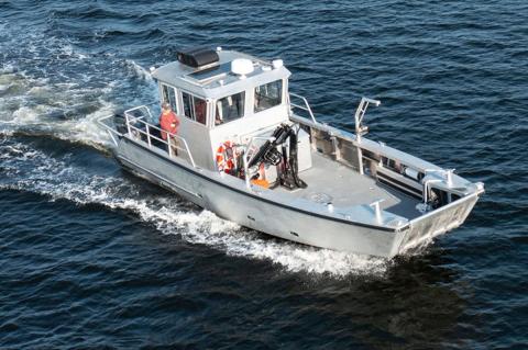 Photo of Tego vessel on open water.