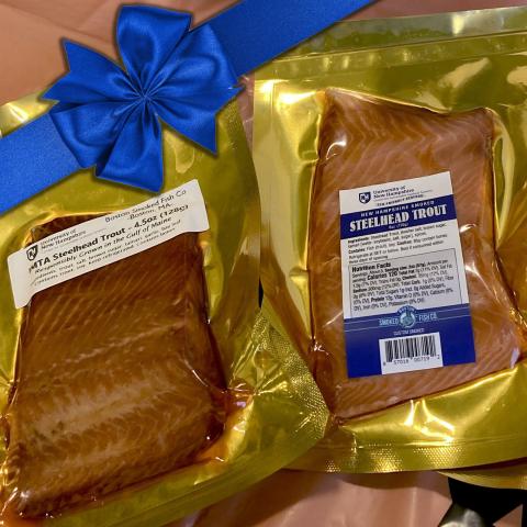 Photo of packaged trout from our Center for Sustainable Seafood Systems AquaFort,