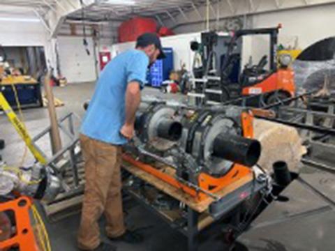 AquaFort pre-assembly at the Innovasea facility in Belfast, ME.