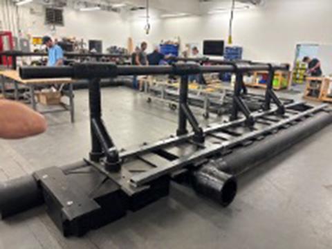 AquaFort pre-assembly at the Innovasea facility in Belfast, ME.