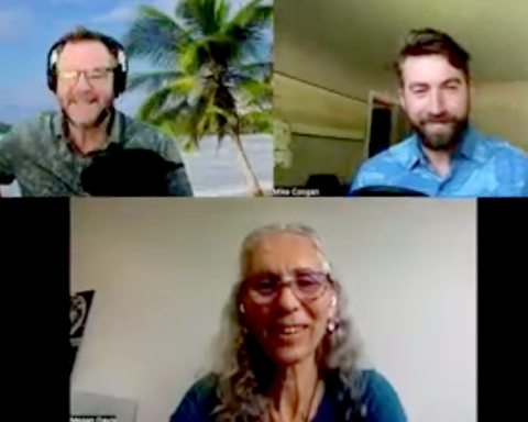 Three speakers on Zoom call.