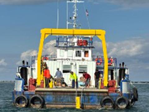 Anchors and crown line deployment onboard the R/V Tyson B.