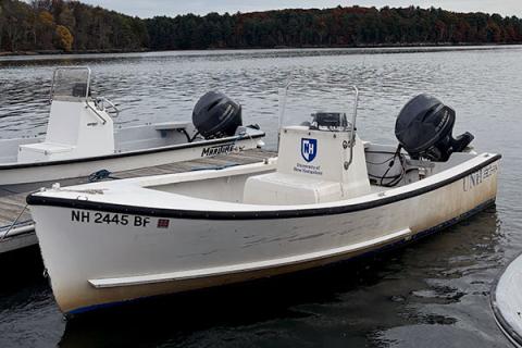 The small boat, The Eastern, out on the water. 